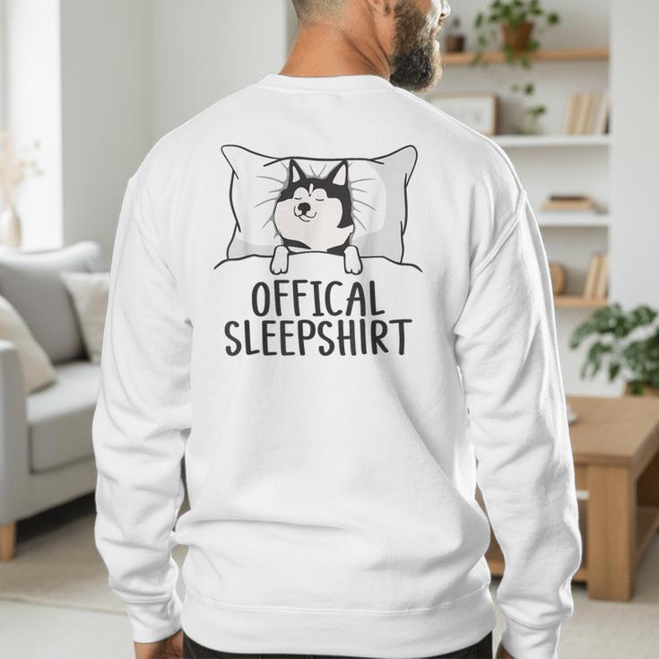 Husky Dog Pajama Husky Official Sleepshirt Mom Dad Kid Men's Sweatshirt Back Print