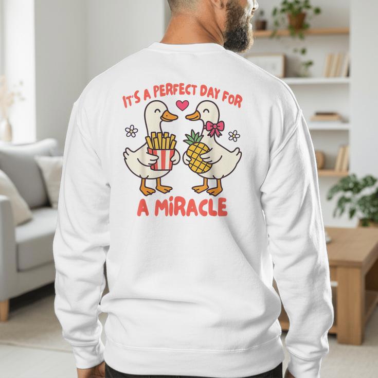 IVF Mom Dad Embryo Transfer Day It's A Day For A Miracle Men's Sweatshirt Back Print IVF Mom Dad Embryo Transfer Day It's A Day For A Miracle Men's Sweatshirt Back Print