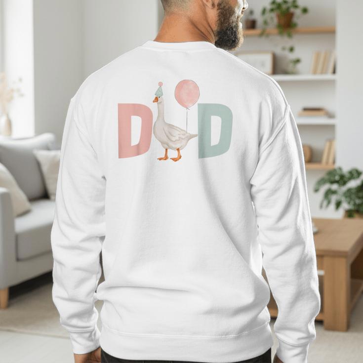 One Silly Goose Dad 1st First Birthday Family Matching Party Men's Sweatshirt Back Print