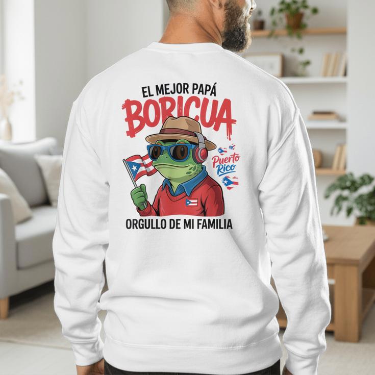 Puerto Rican Dad Idea For Men & Papá Boricua Coqui Frog Men's Sweatshirt Back Print