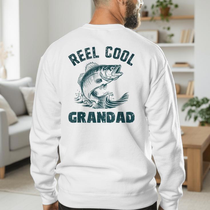 Reel Cool Grandad Fishing Grandpa Vintage Style Men's Sweatshirt Back Print