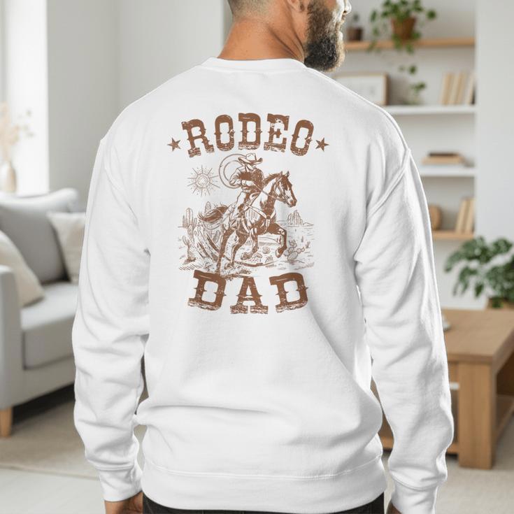Rodeo Dad Western Cowboy Daddy Family Matching Father's Day Men's Sweatshirt Back Print