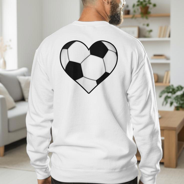 Soccer Ball Heart Idea For Mom Dad Kids T-Shirt Men's Sweatshirt Back Print