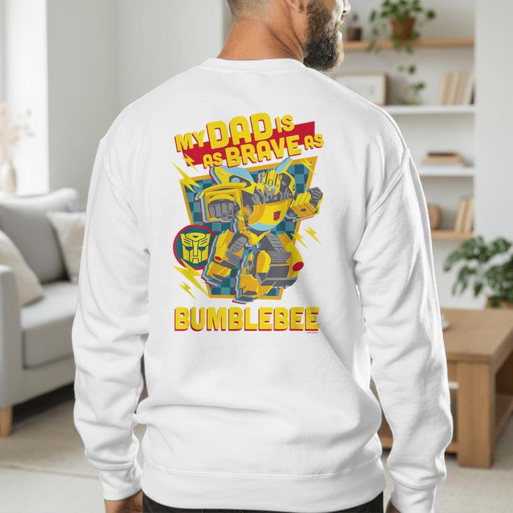 Transformers Father's Day Bumblebee My Dad Is Brave Men's Sweatshirt Back Print