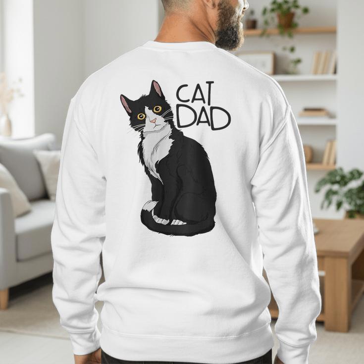 Tuxedo Cat Dad Cat Dad Tuxedo Cat Dad Men's Sweatshirt Back Print Tuxedo Cat Dad Cat Dad Tuxedo Cat Dad Men's Sweatshirt Back Print