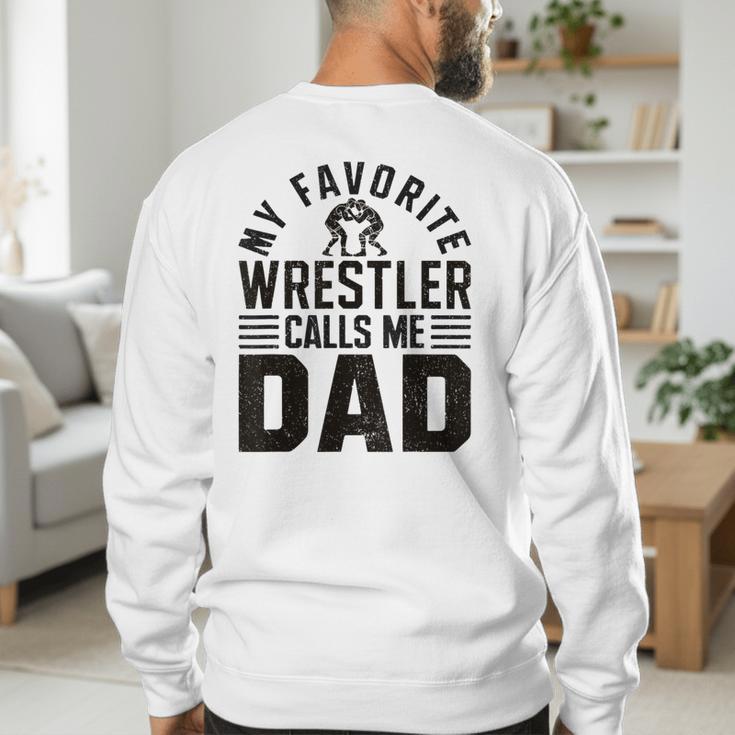 Wrestler Daddy Wrestling Dad Men's Sweatshirt Back Print