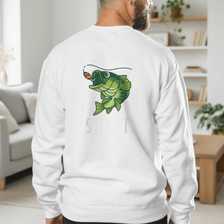 Youth Boy My Lucky Fishing-Shirt Bass Fish Dad Men's Sweatshirt Back Print
