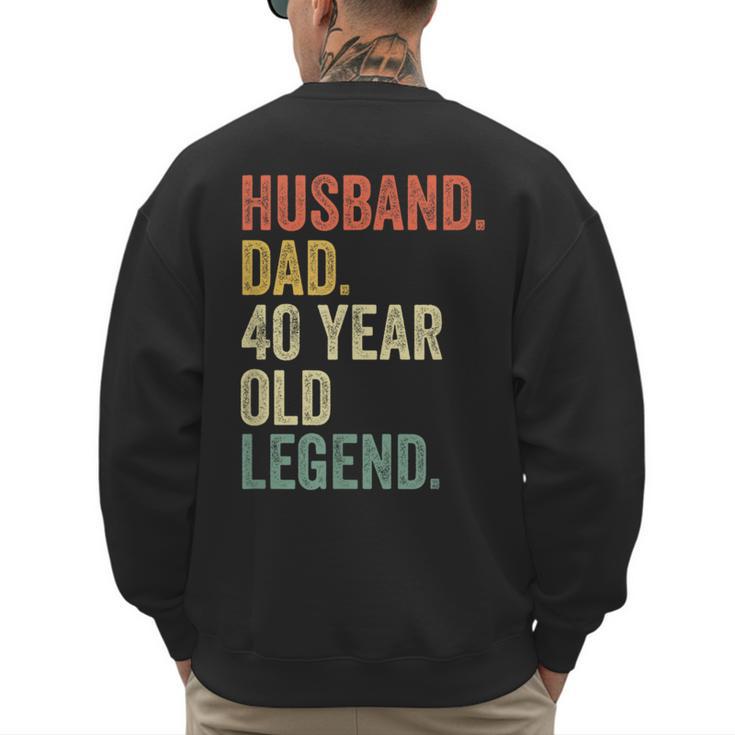 40th Birthday For Men Vintage Dad 1980 Men's Sweatshirt Back Print
