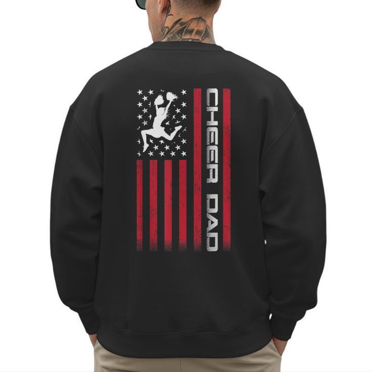 4th Of July US Flag Cheer Dad Shirt For Father's Cheer Men's Sweatshirt Back Print