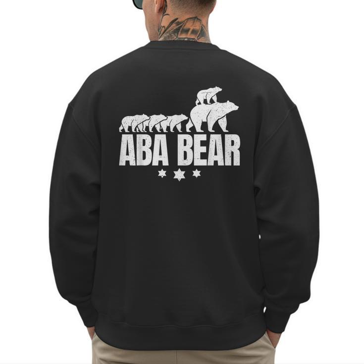 Aba Bear For Jewish Dad With Four Kids On Father's Day Men's Sweatshirt Back Print