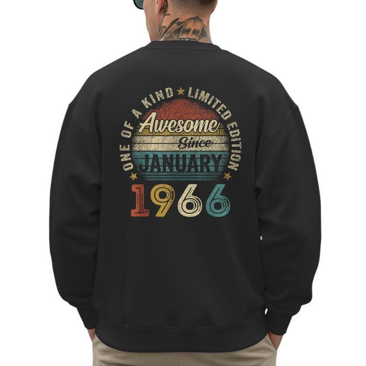 Awesome Since January 1966 60 Year Old 60th Birthday Men Dad Men's Sweatshirt Back Print