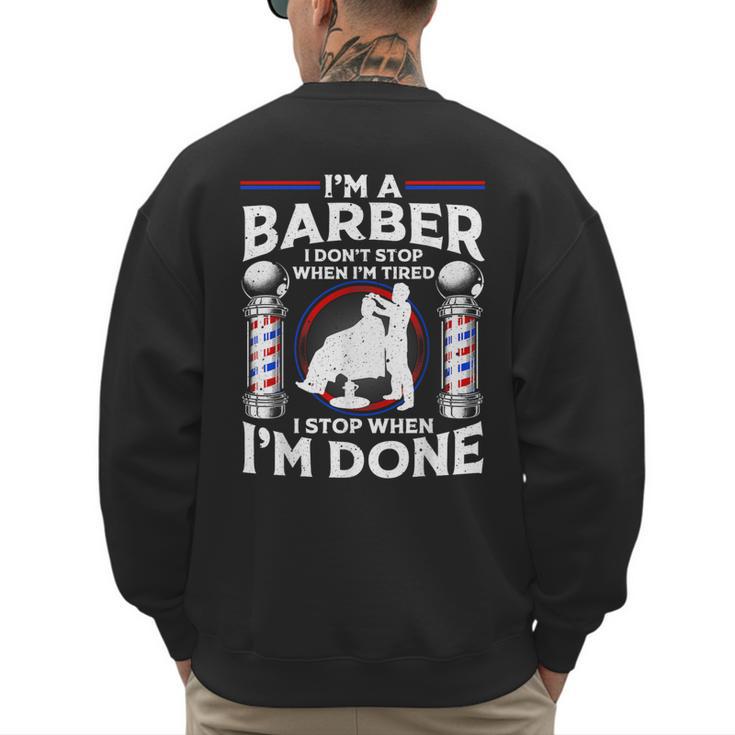 Barber s For Men Dad Hairstyling Humor Quote Small Men's Sweatshirt Back Print