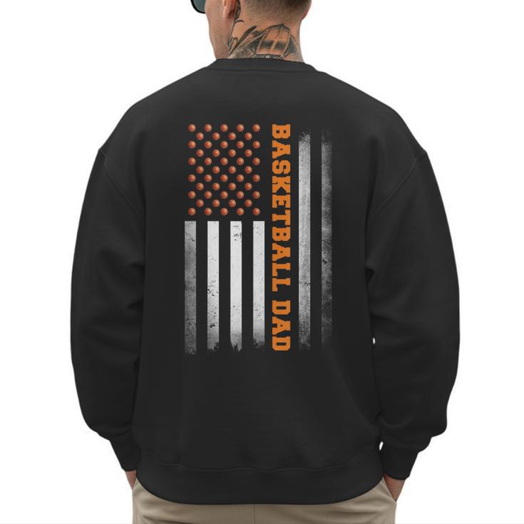 Basketball Dad USA US Flag Basketball Men Men's Sweatshirt Back Print