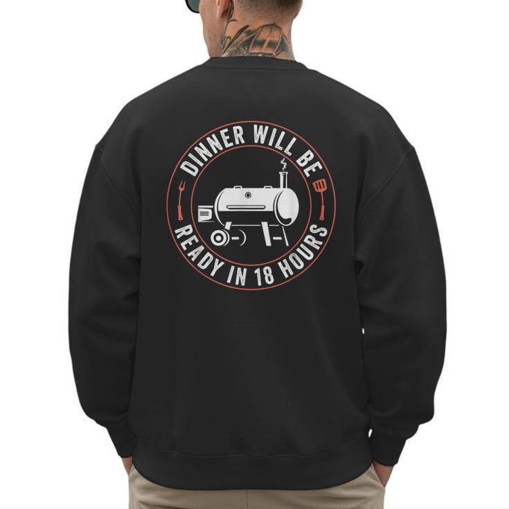 BBQ Dad Smoking Meat Smoker Barbecue Dad Apparel Men's Sweatshirt Back Print
