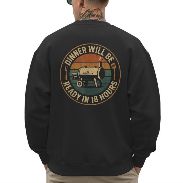 BBQ Dad Smoking Meat Smoker Barbecue Dad Men's Sweatshirt Back Print