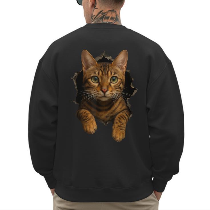 Bengal Cat Lover Animal Pet Bengal Cat Owner Mom Cat Dad Cat Men Women Kids Men's Sweatshirt Back Print