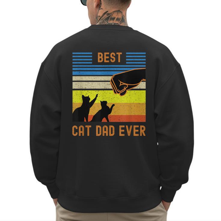 Best Cat Dad Ever Fist Bump For Fur Daddies Men Women Girls Kids Men's Sweatshirt Back Print