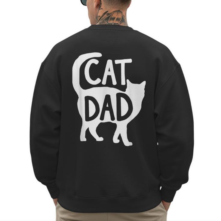 Best Cat Dad Fathers Day Men Kitty Daddy Papa Christmas Meow Men's Sweatshirt Back Print