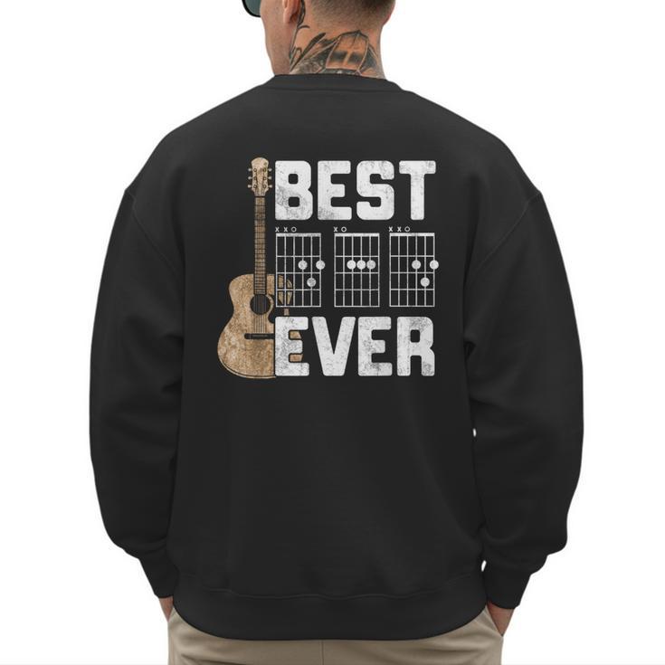 Best Dad Ever Guitarist Father D-A-D Chord Guitar Men's Sweatshirt Back Print