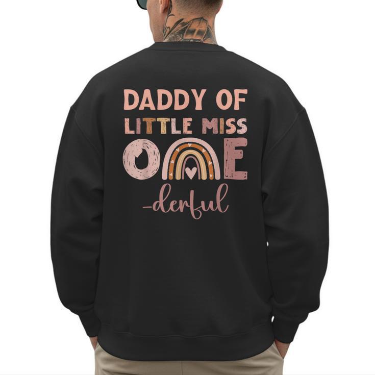 Boho Daddy Of Miss Onederful 1st Birthday Girl Cute Small Men's Sweatshirt Back Print