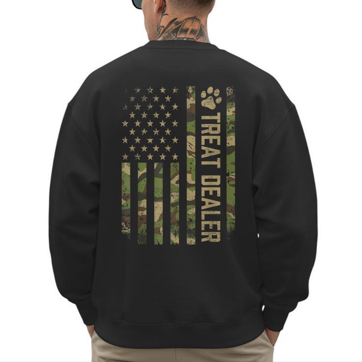 Camo Cat Treat Dealer American Flag US Cat Dad 4th Of July For Men Women Men's Sweatshirt Back Print