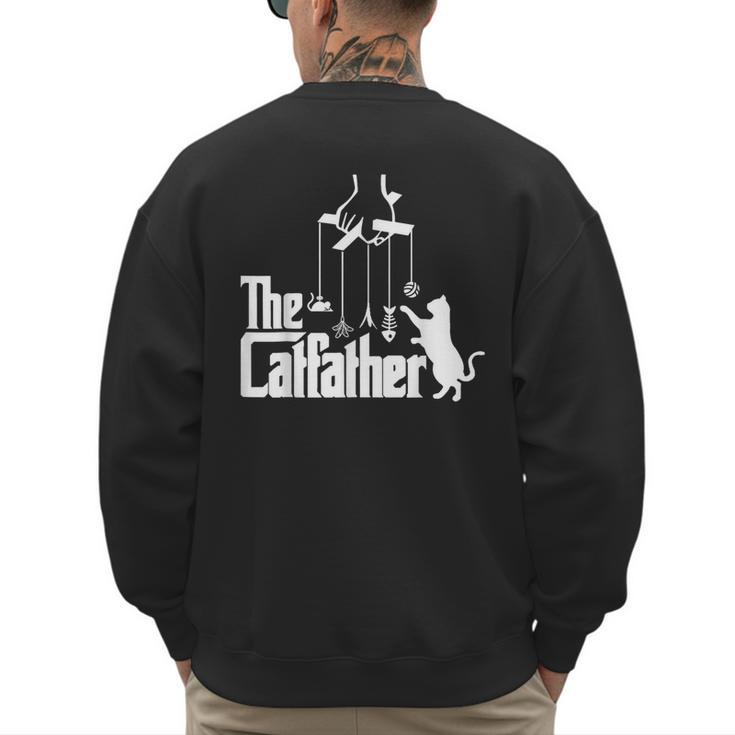 Cat Dad Life The Catfather Fathers Day Vintage Men's Sweatshirt Back Print