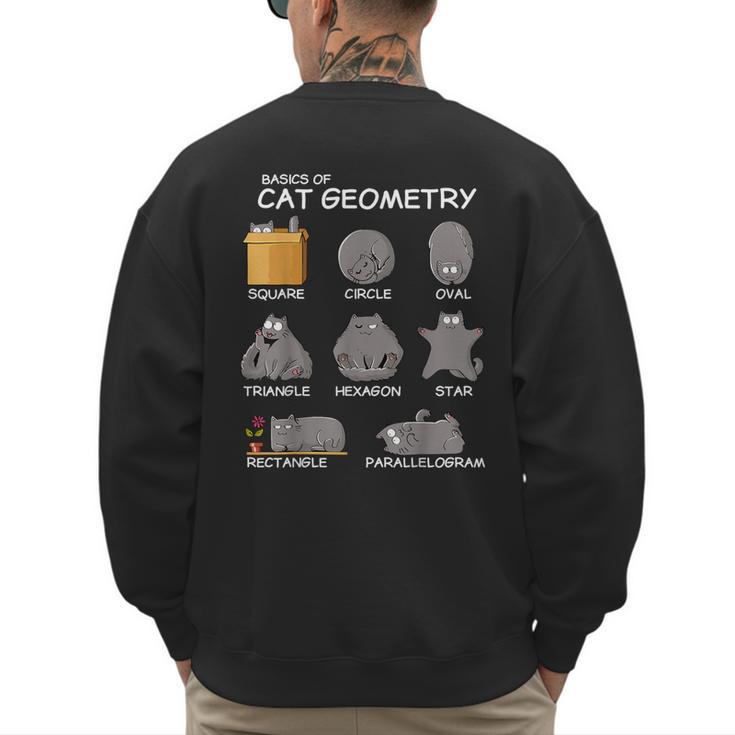 Cat Geometry Math Cat For Cat Dad Cat Mom Kids Men's Sweatshirt Back Print