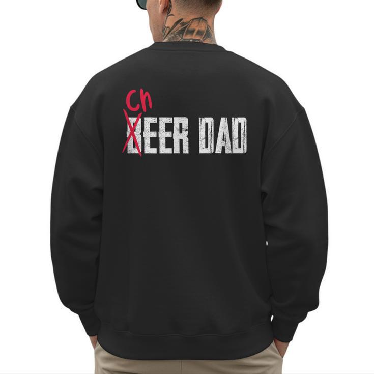 Cheer Dad Beer Dad Cheerleading Father Father's Day Men's Sweatshirt Back Print