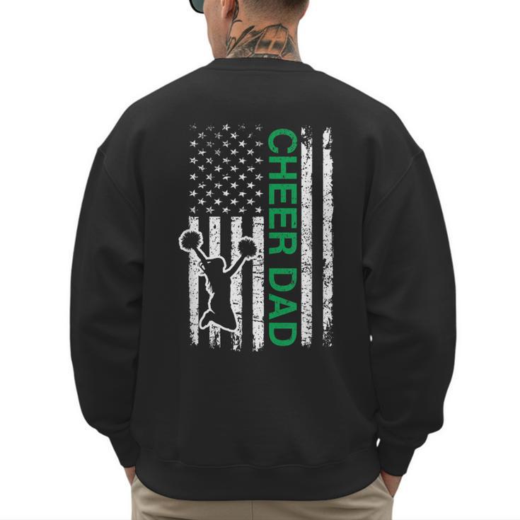 Cheer Dad Flag Green Cheerleading Men's Sweatshirt Back Print