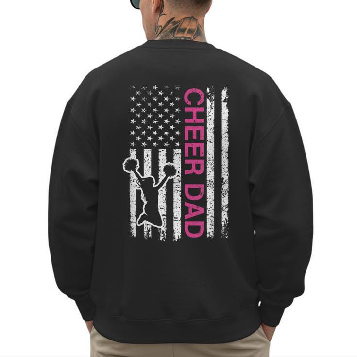 Cheer Dad Flag Pink Cheerleading Men's Sweatshirt Back Print