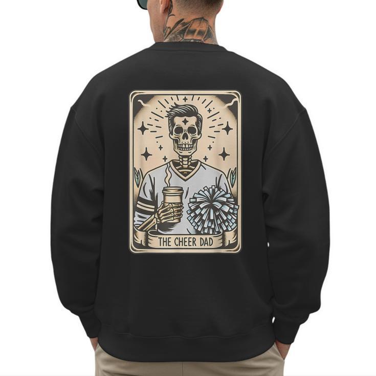 Cheer Dad Tarot Card Skeleton Cheerleading Fathers Day Men's Sweatshirt Back Print