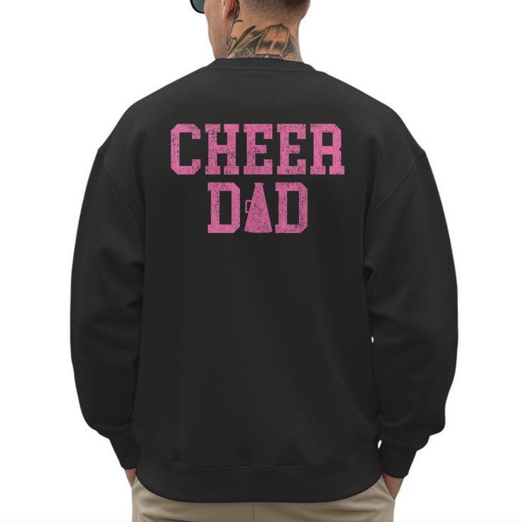 Cheer Dad Vintage Retro Cheerleading Pink Men's Sweatshirt Back Print