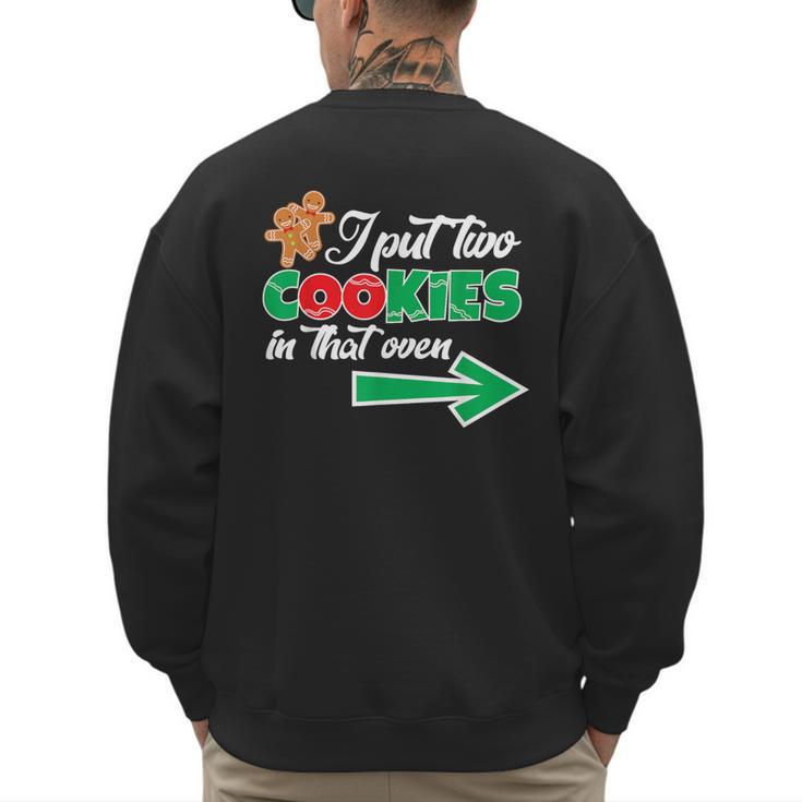 Christmas Twins Expecting Dad T-Shirt Pregnant Wife Tee Men's Sweatshirt Back Print