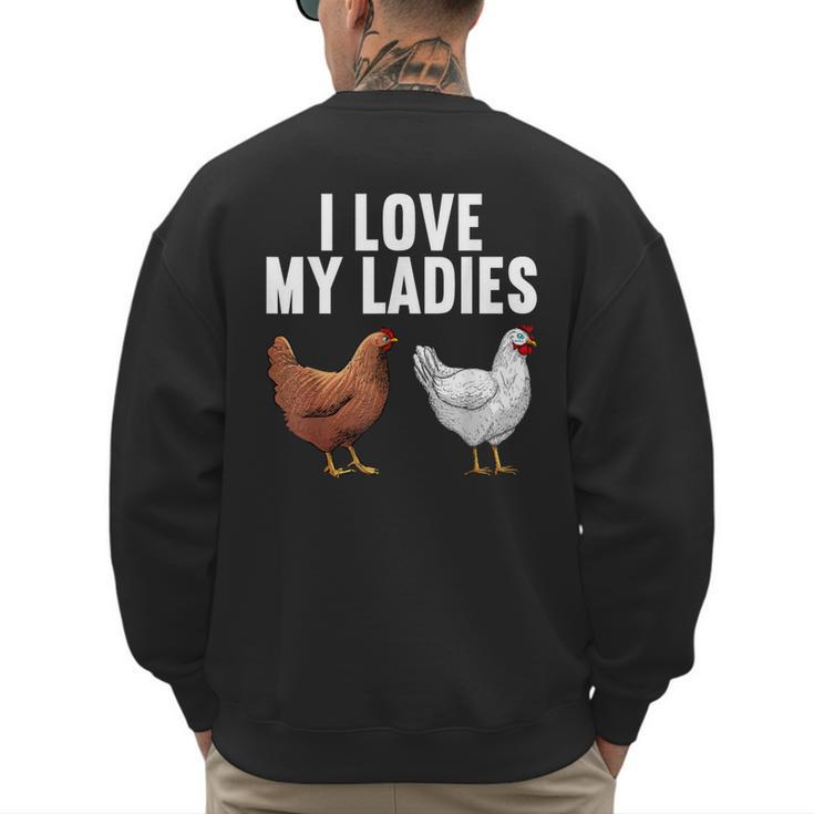 Cool Chicken Art For Men Women Dad Rooster Chicken Farmer Men's Sweatshirt Back Print