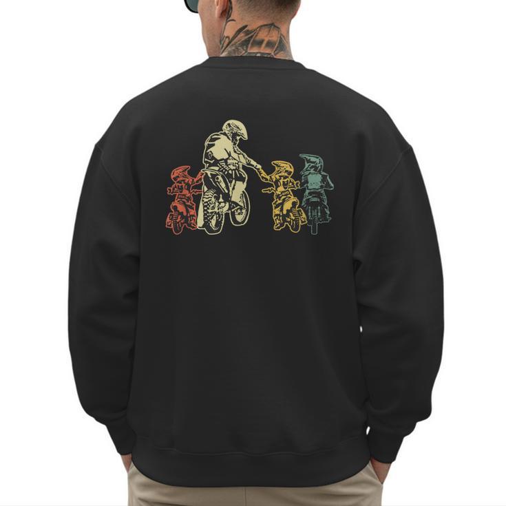 Cool Motocross Dirt Bike Biker Dad & Sons Father's Day Men's Sweatshirt Back Print
