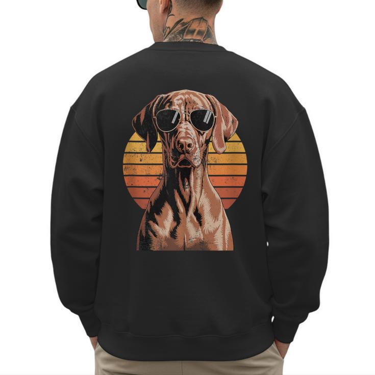Cool Retro Vizsla Dog Mom Dad Vintage Pet Lovers Men's Sweatshirt Back Print