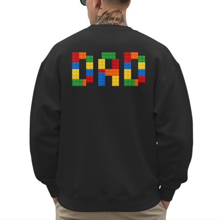 Dad Of The Birthday Boy Building Blocks Bricks Builder Men's Sweatshirt Back Print