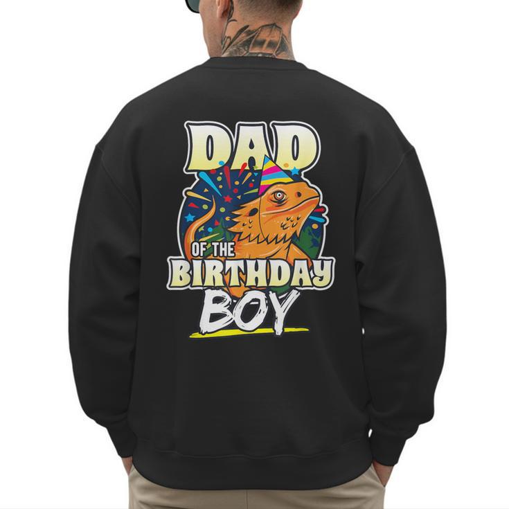Dad Of Birthday Boy Kids Reptile Birthday Party Men's Sweatshirt Back Print