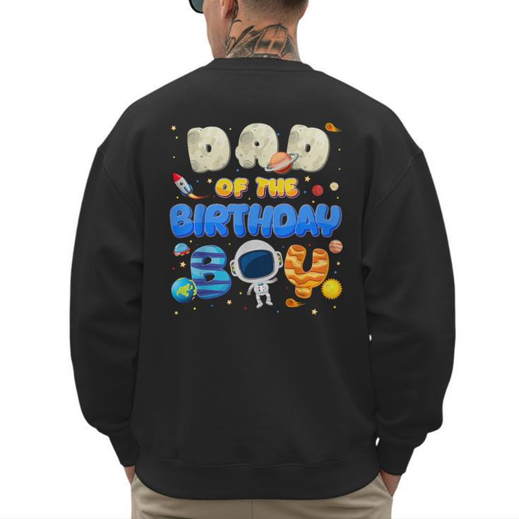 Dad Of The Birthday Boy Two The Moon Space Family Matching Men's Sweatshirt Back Print