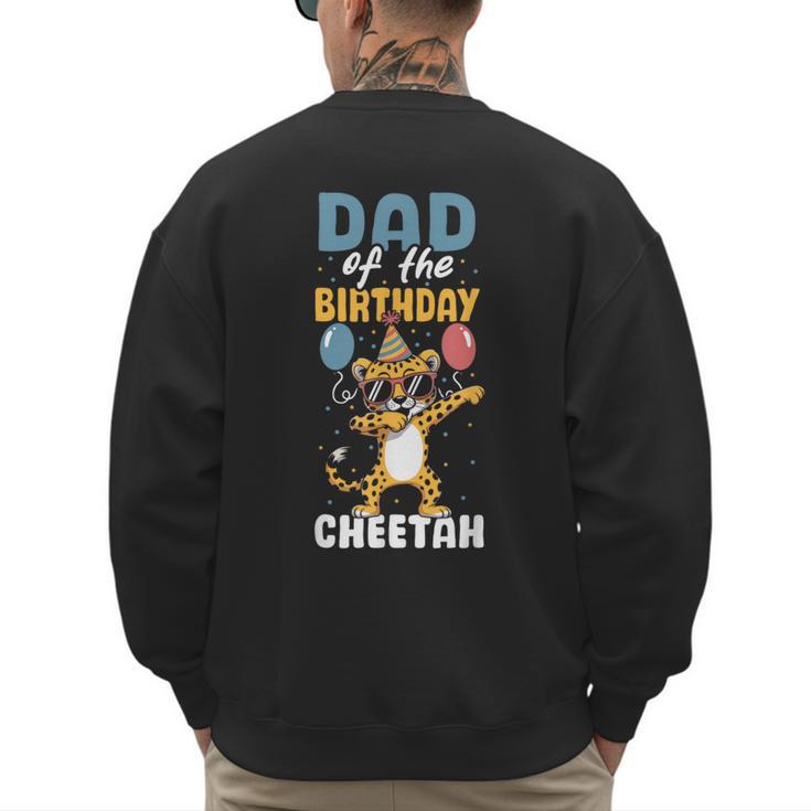Dad Of The Birthday Girl Boy Cheetah Men's Sweatshirt Back Print