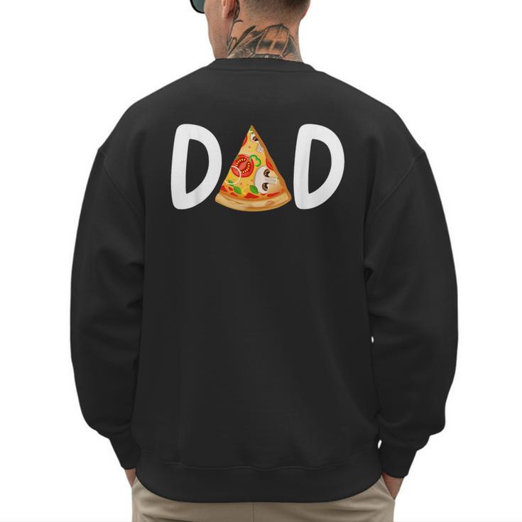 Dad Birthday Pizza 1st Birthday Pizza Family Matching Men's Sweatshirt Back Print