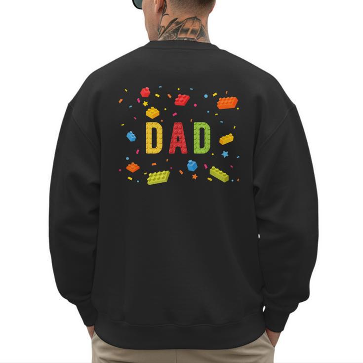 Dad Building Blocks Birthday Boy Men's Sweatshirt Back Print
