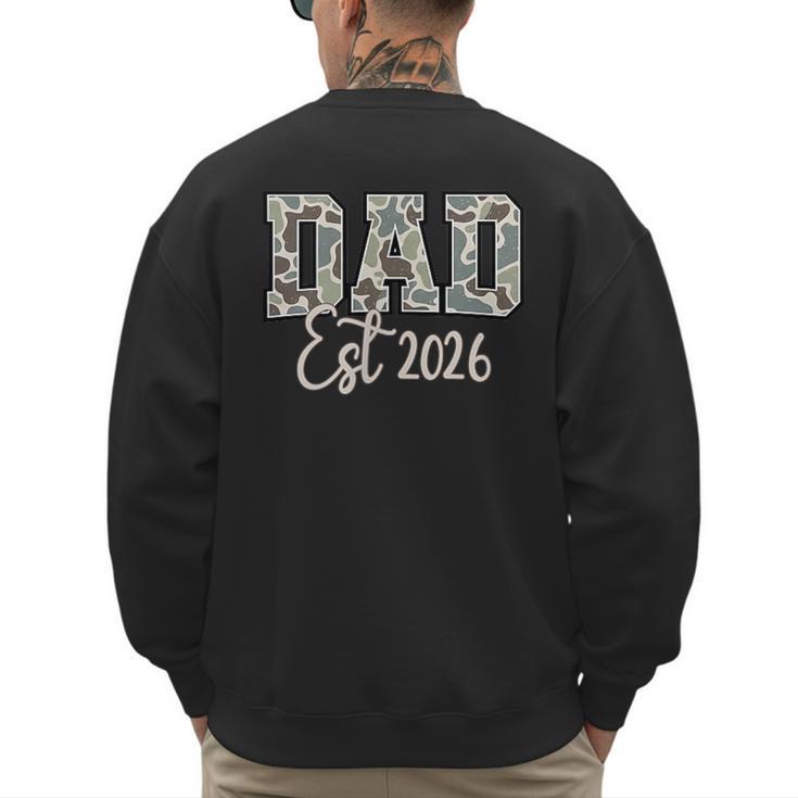 Dad Est 2026 Camo Old School Men Father's Day Dada Men's Sweatshirt Back Print