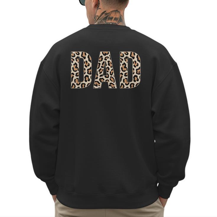 Dad Leopard Print Fathers Day Men's Sweatshirt Back Print