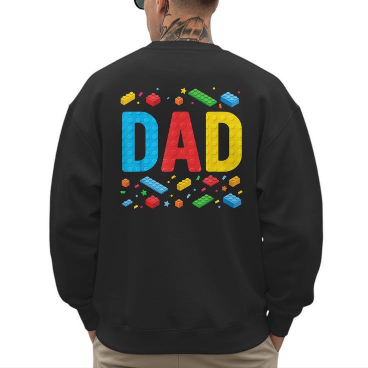 Dad Master Builder Building Bricks Blocks Family Fathers Day Men's Sweatshirt Back Print