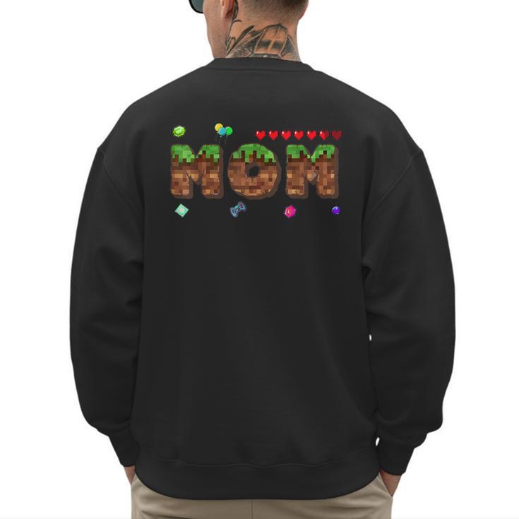 Dad And Mom Of The Birthday Boy Pixel Game Matching Family Men's Sweatshirt Back Print