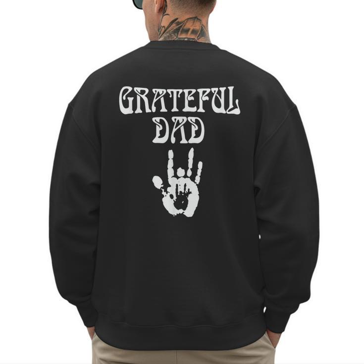 Dad Retro Distressed Grateful Dad Men's Sweatshirt Back Print