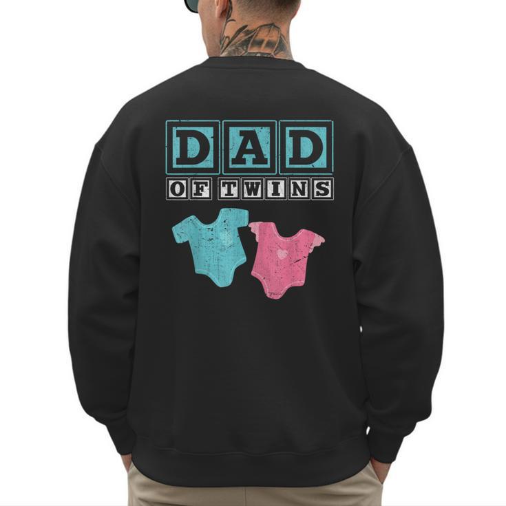 Dad Of Twins Family Daddy Fathers Day Future Parents Men's Sweatshirt Back Print