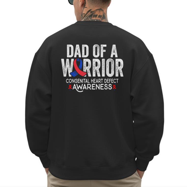 Dad Of a Warrior CHD Congenital Heart Defect Awareness CHD Men's Sweatshirt Back Print