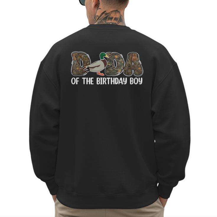 Dada Of The Birthday Boy One Lucky Duck 1st Birthday Family Men's Sweatshirt Back Print